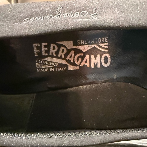 Salvatore Ferragamo Jet Black NELLA Nylon Wedge Loafer Size 10 - Picture 4 of 14